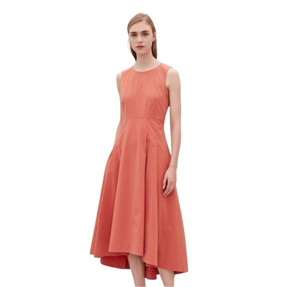 COS Pleated High Low Dress 38 Small
